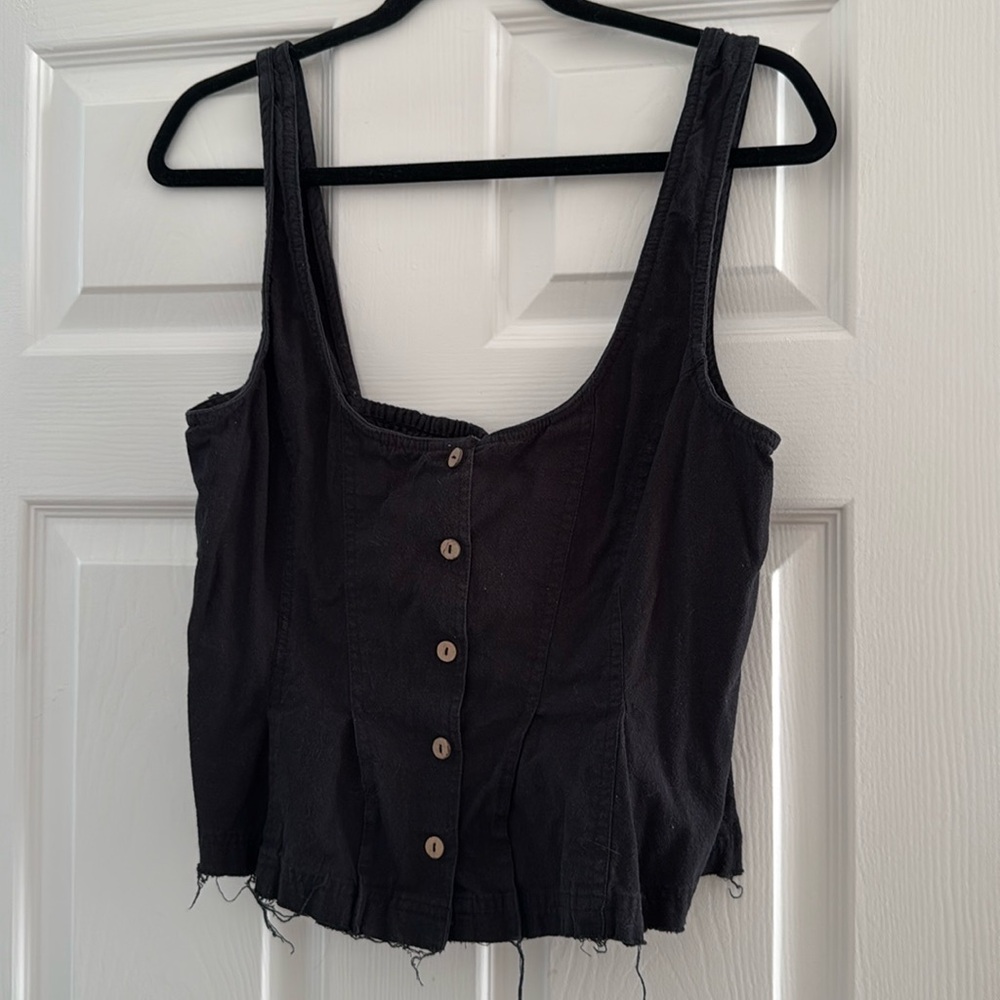 Black button tank- free people
